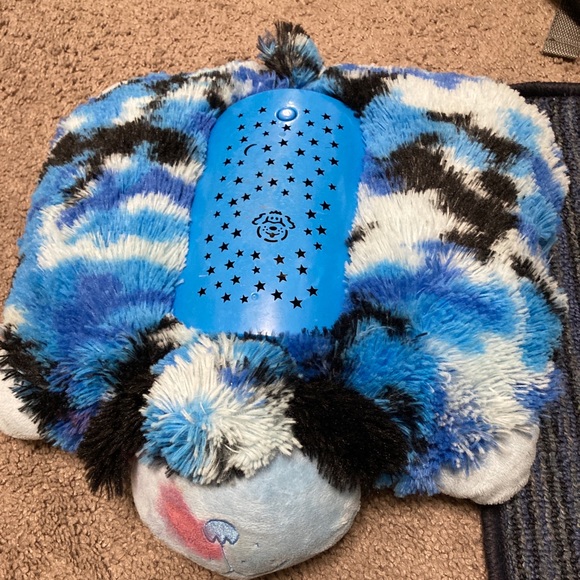 Rainbow Peace Bear Plush 14" Dream Lites My Pillow Pets Tie Dye 2012 - WORKS! - Picture 1 of 5